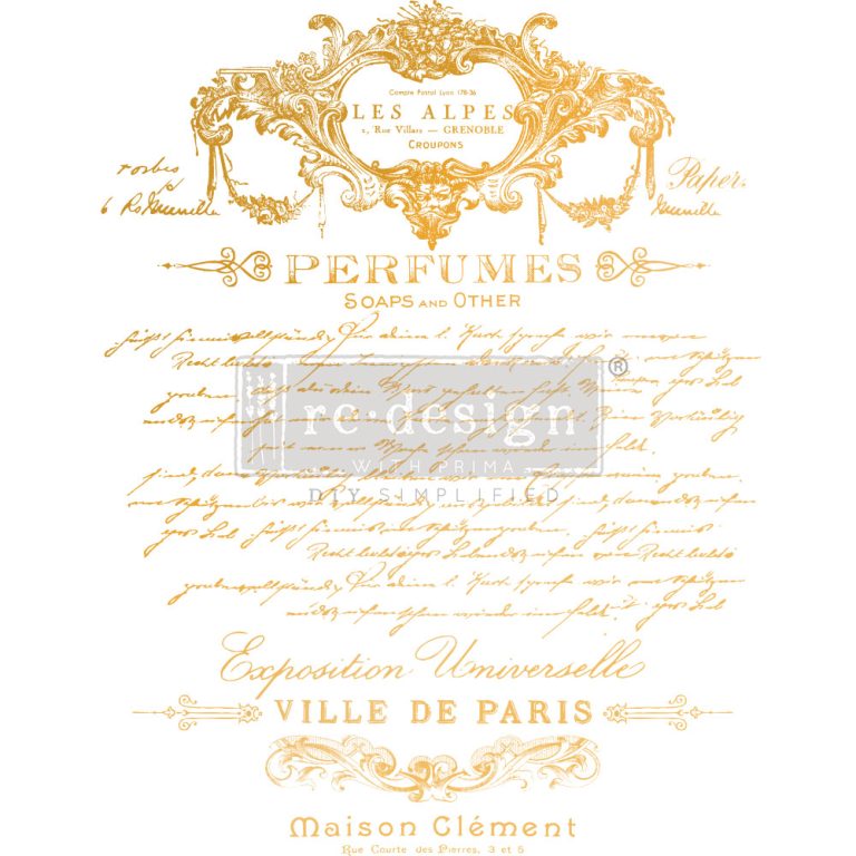 Perfume Notes - Decor Transfer- Gold Foil 18x24