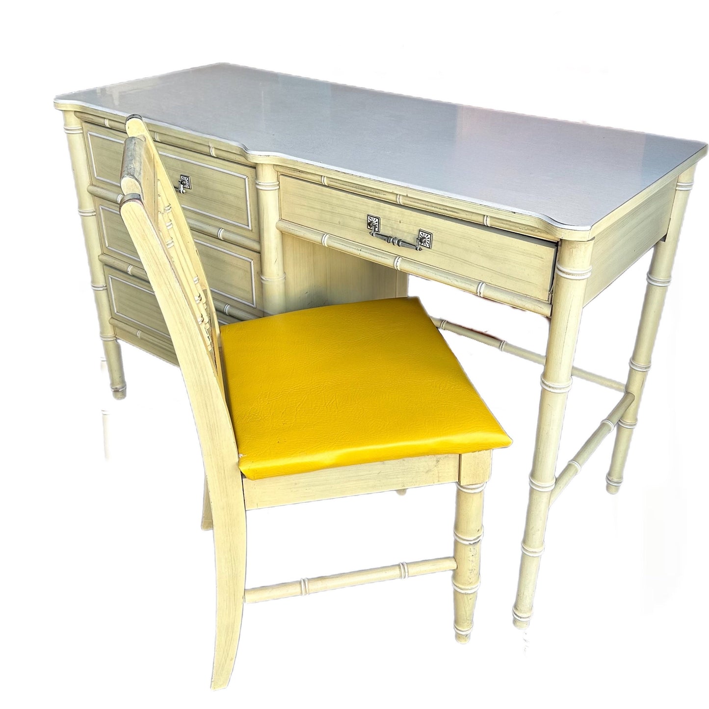 FREE SHIPPPING *** - Henry Link Faux Bamboo Vintage Bali Hai Computer Work Desk & Chair