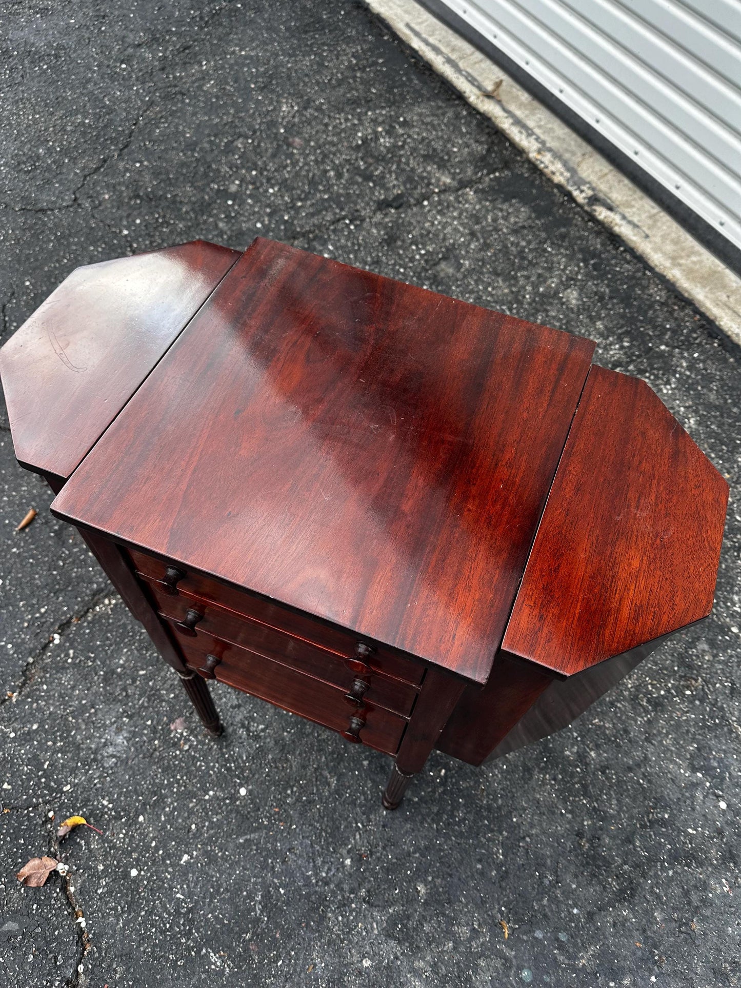 RESTORE/PAINT***free shipping ** Vintage Antique Solid Wood Martha Washington Sewing Cabinet Mahogany Early 20th Century Cabinet