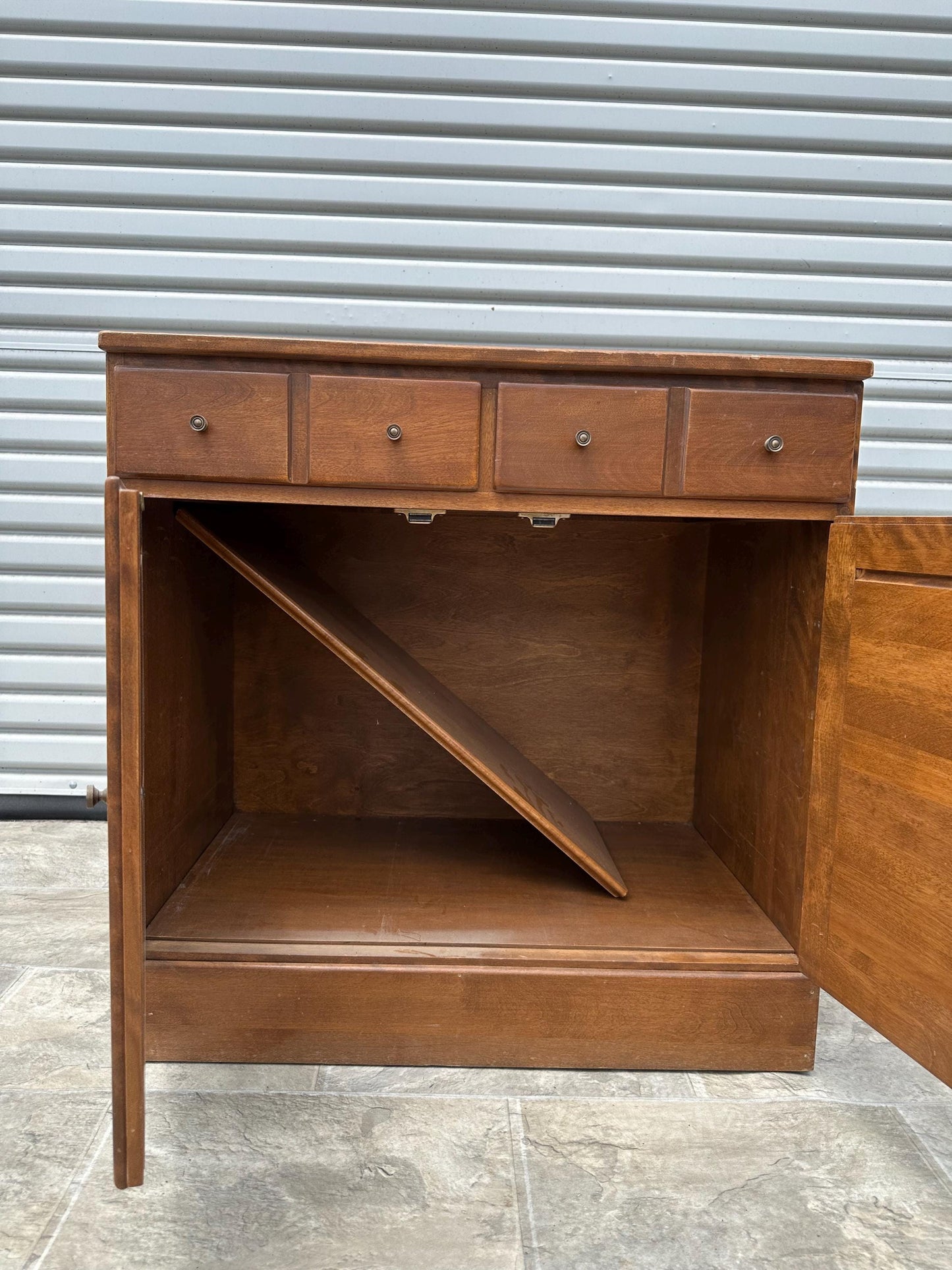 Restore/Paint ** Customize - Solid Wood Ethan Allen Walnut Vintage Small Cabinet Large Nightstand Coffee Station Heirloom Nutmeg Maple