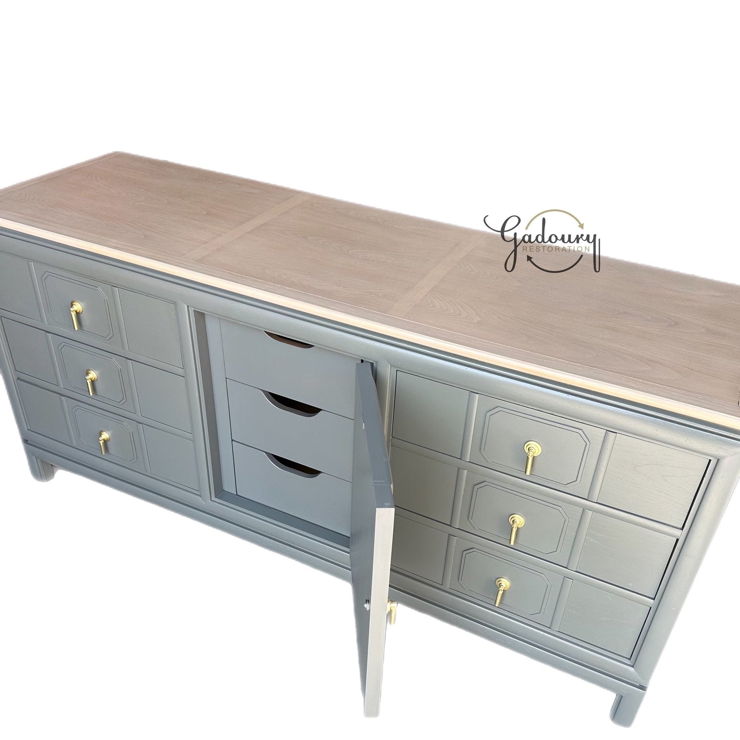 SOLD SOLD SOLD Thomasville Tamerlane Mid Century Modern Grey Wood 9 drawer Dresser Buffet Credenza Sideboard Do Not Purchase
