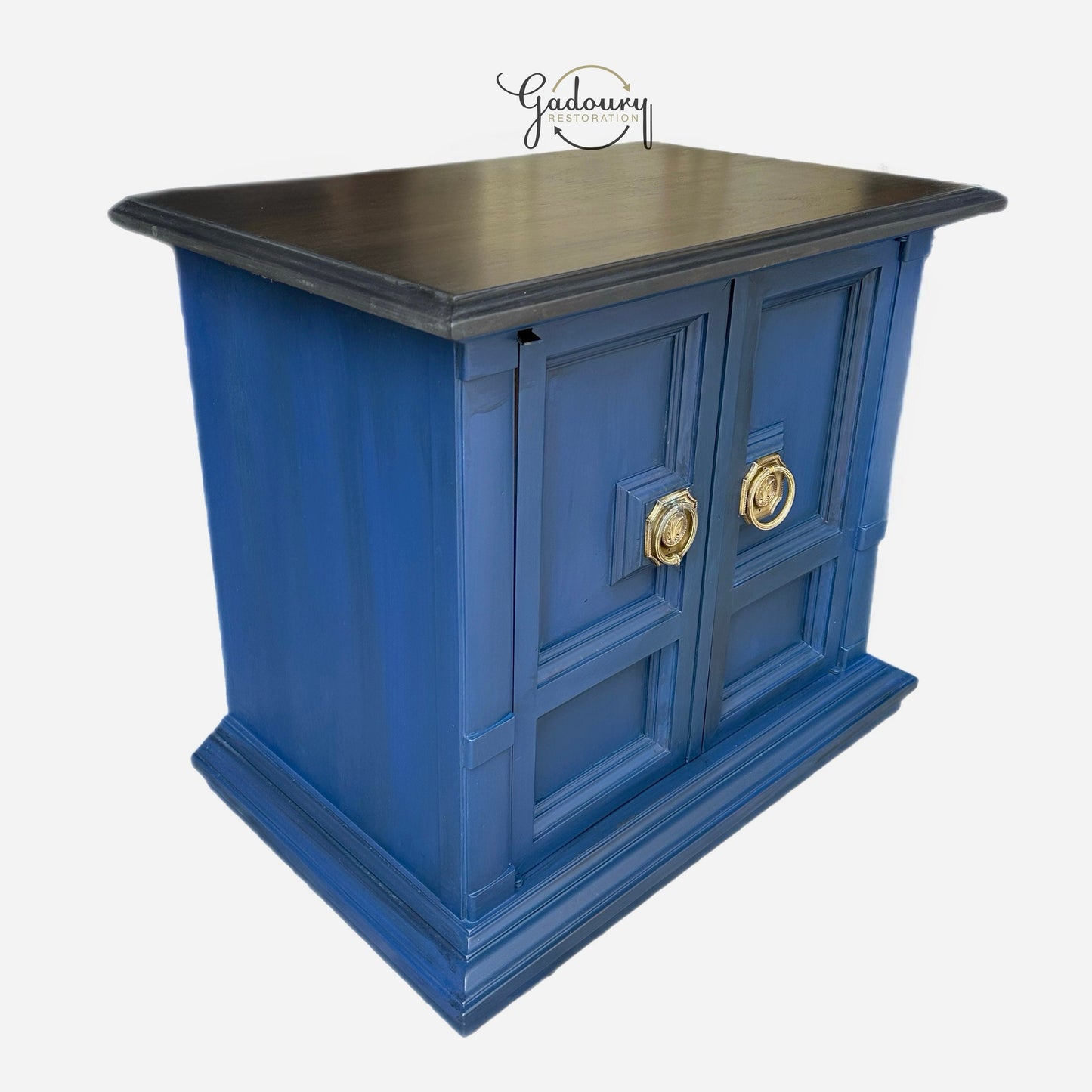FREE SHIPPING *** Heritage vintage Antique solid wood Blue Black End Tables Side Tables Night Stands Modern Gold