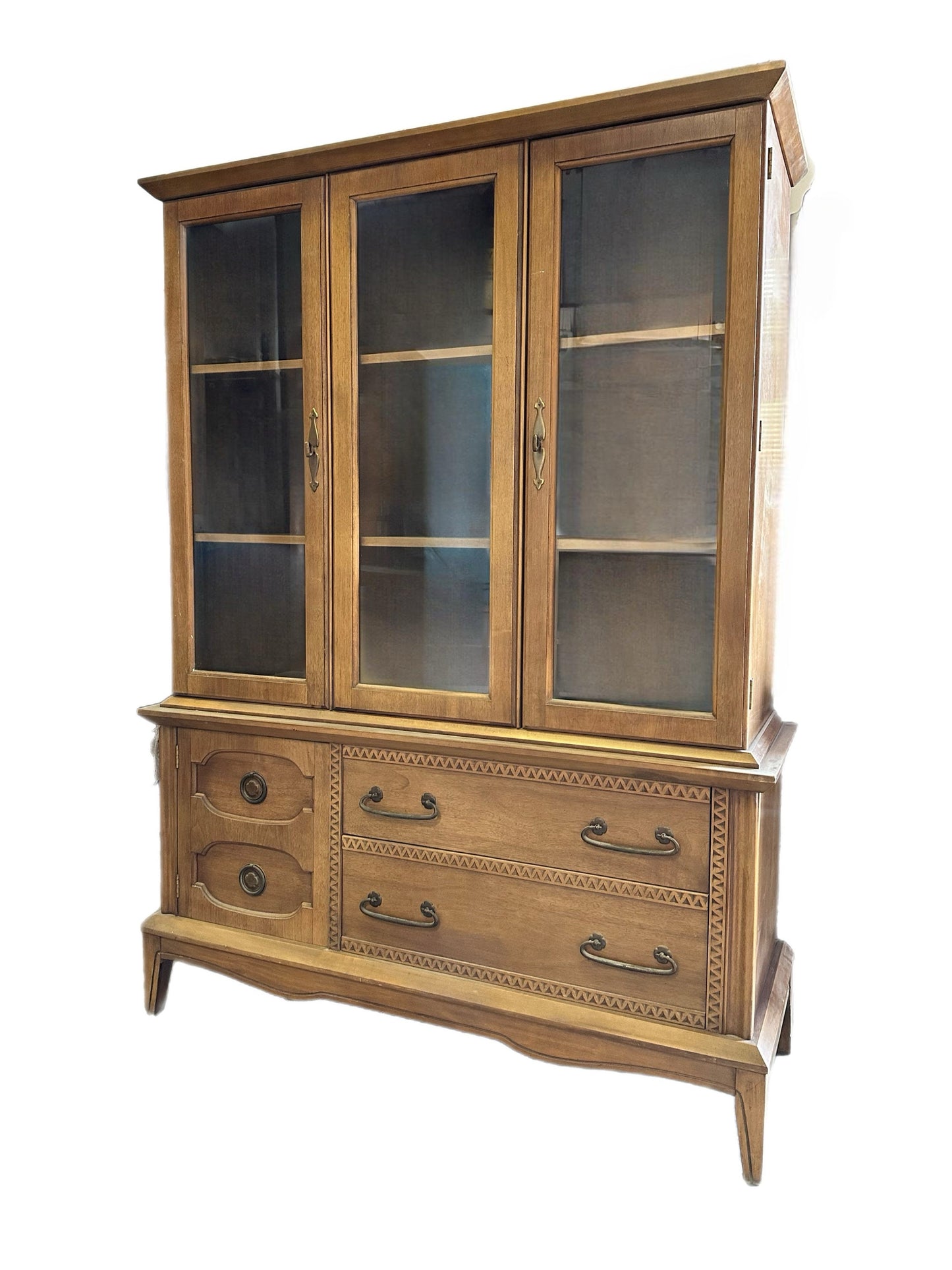 FREE SHIPPING** Restore/Paint Customize ** Mid Century Modern Mcm Solid Wood China Cabinet Bar Display Cabinet Hutch