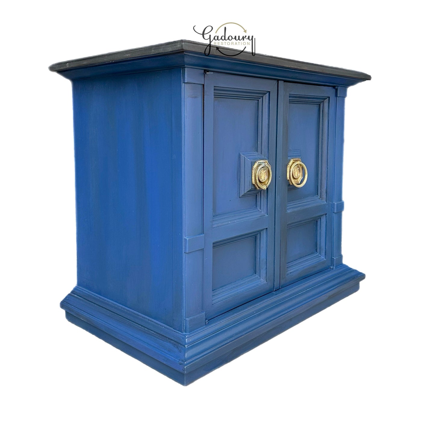FREE SHIPPING *** Heritage vintage Antique solid wood Blue Black End Tables Side Tables Night Stands Modern Gold