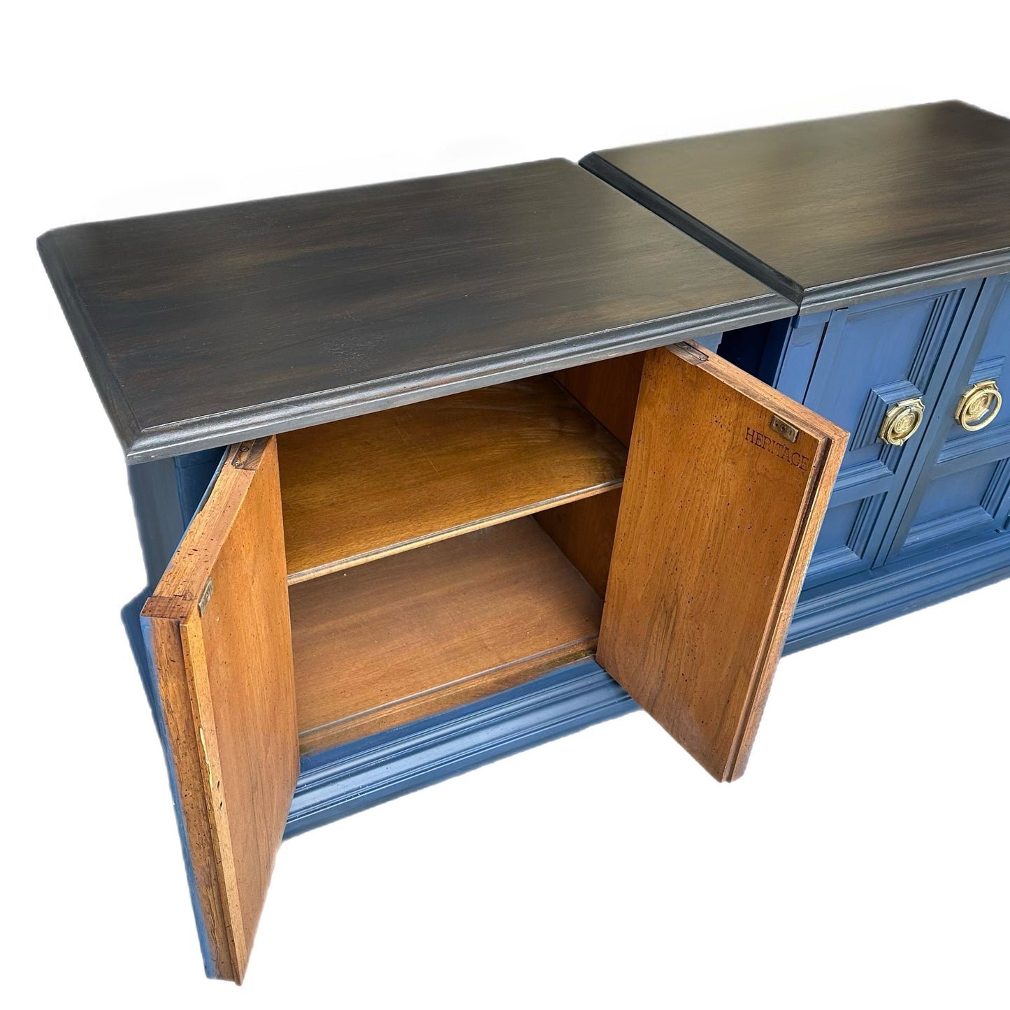 FREE SHIPPING *** Heritage vintage Antique solid wood Blue Black End Tables Side Tables Night Stands Modern Gold