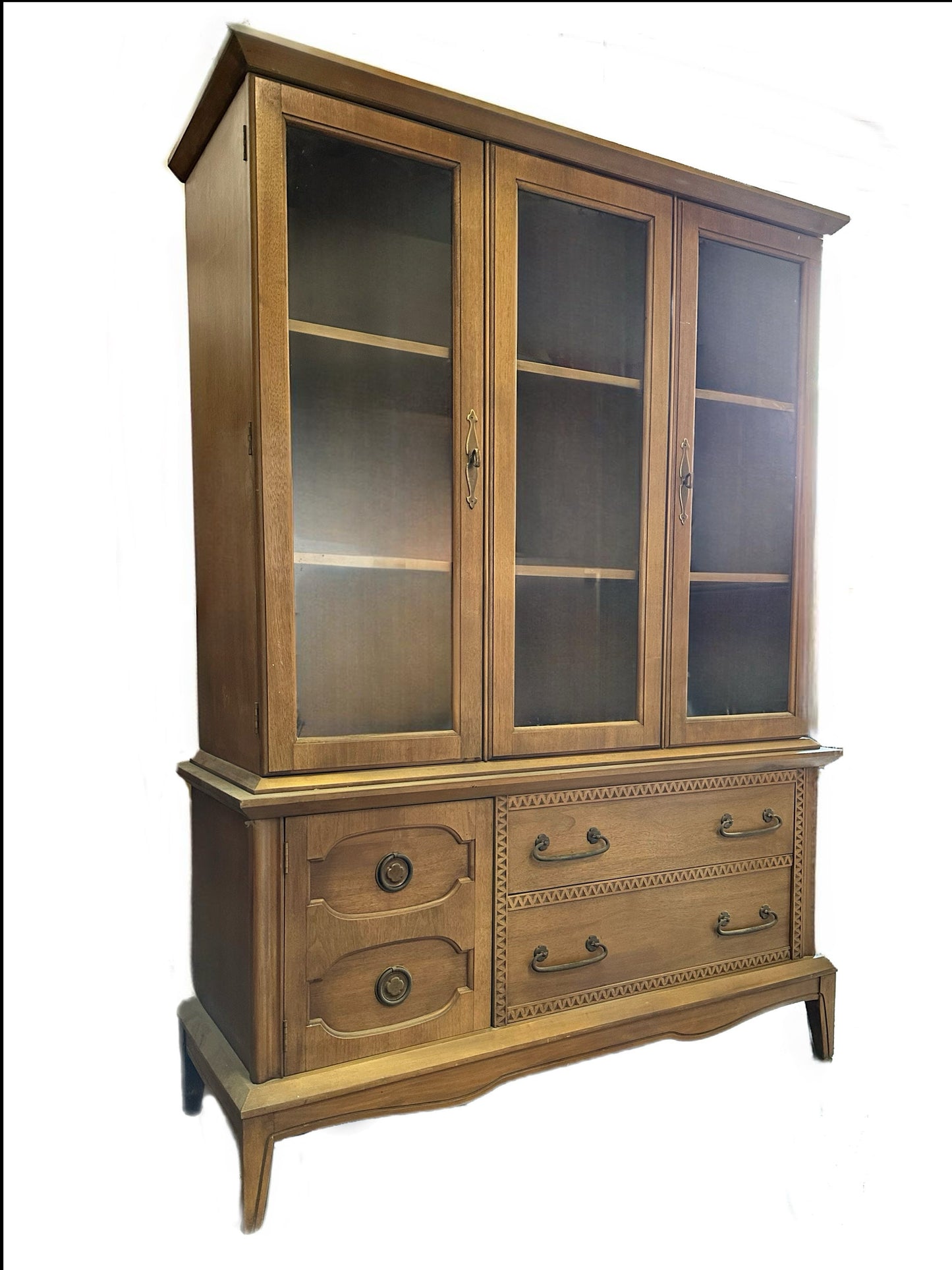 FREE SHIPPING** Restore/Paint Customize ** Mid Century Modern Mcm Solid Wood China Cabinet Bar Display Cabinet Hutch