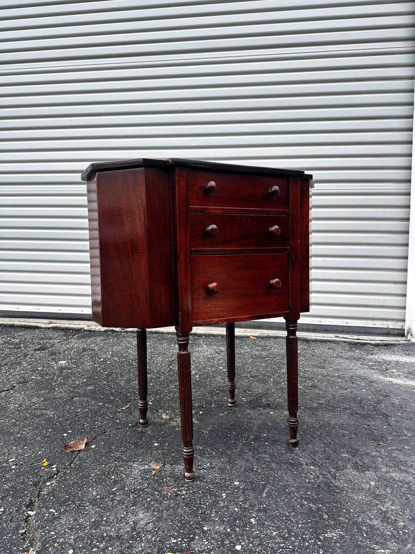 RESTORE/PAINT***free shipping ** Vintage Antique Solid Wood Martha Washington Sewing Cabinet Mahogany Early 20th Century Cabinet