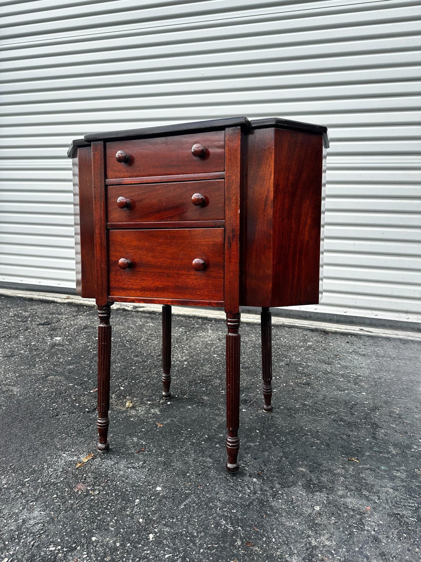 RESTORE/PAINT***free shipping ** Vintage Antique Solid Wood Martha Washington Sewing Cabinet Mahogany Early 20th Century Cabinet