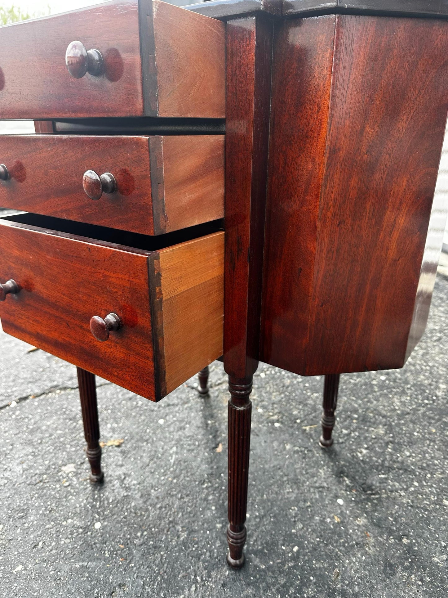 RESTORE/PAINT***free shipping ** Vintage Antique Solid Wood Martha Washington Sewing Cabinet Mahogany Early 20th Century Cabinet