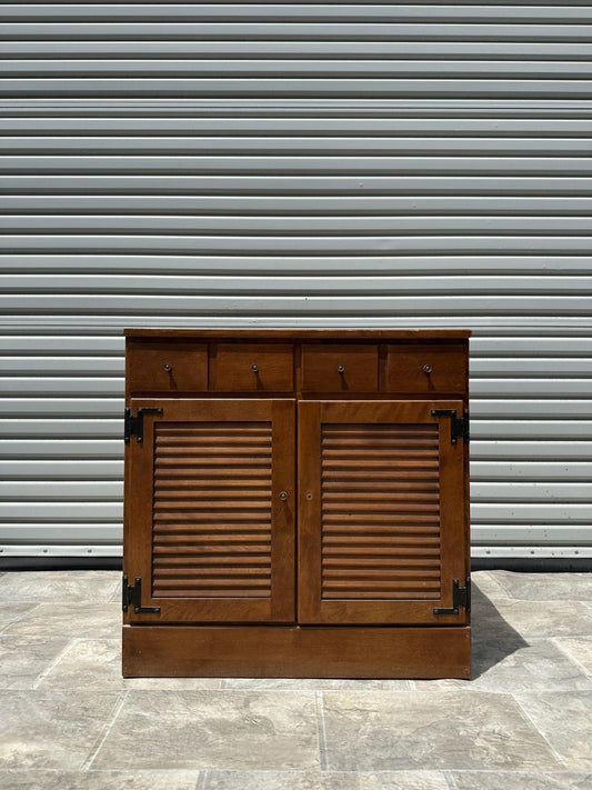 Restore/Paint ** Customize - Solid Wood Ethan Allen Walnut Vintage Small Cabinet Large Nightstand Coffee Station Heirloom Nutmeg Maple
