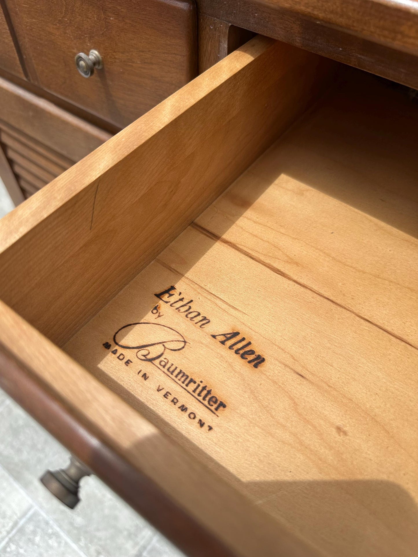 Restore/Paint ** Customize - Solid Wood Ethan Allen Walnut Vintage Small Cabinet Large Nightstand Coffee Station Heirloom Nutmeg Maple