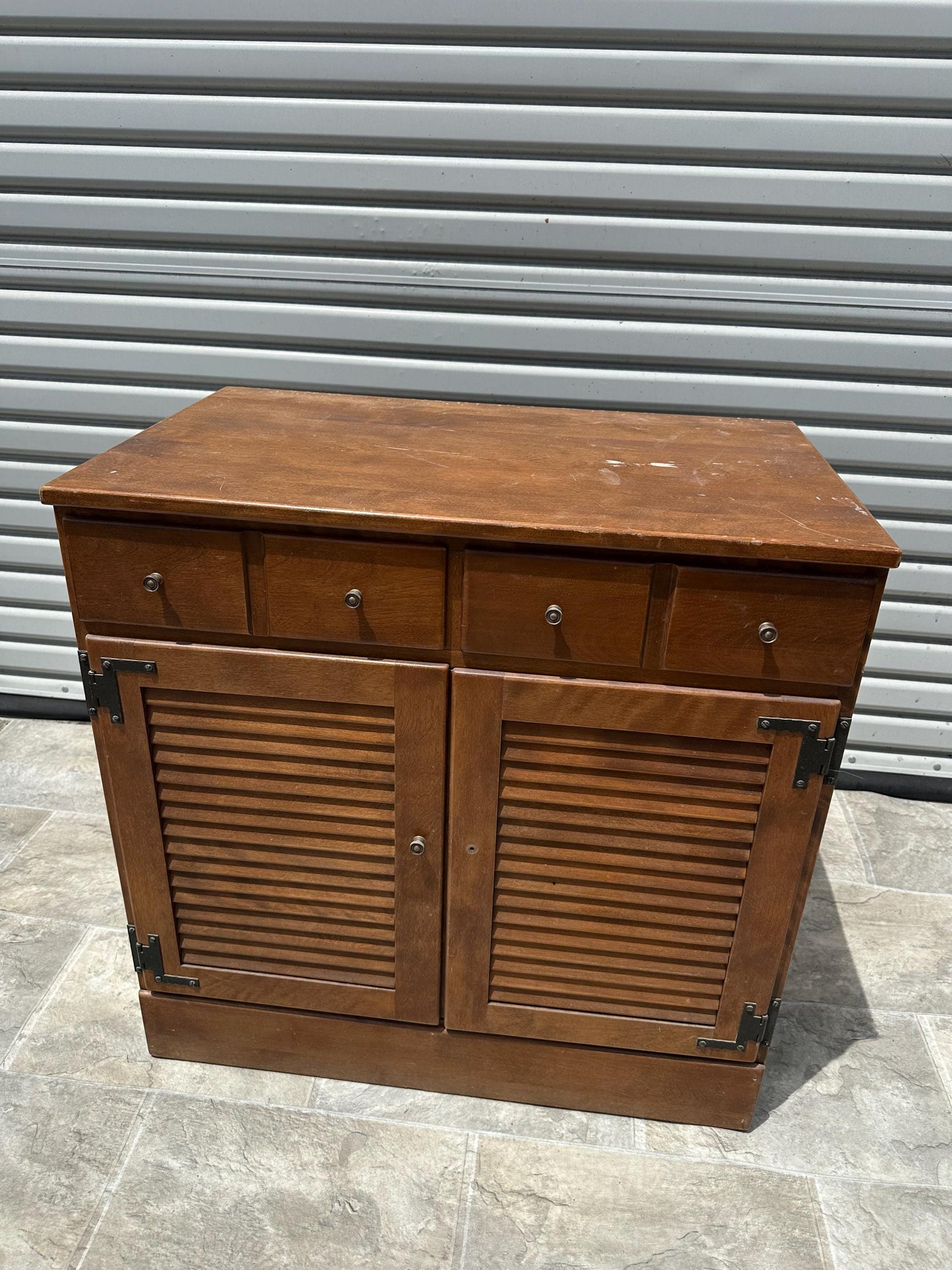 Restore/Paint ** Customize - Solid Wood Ethan Allen Walnut Vintage Small Cabinet Large Nightstand Coffee Station Heirloom Nutmeg Maple