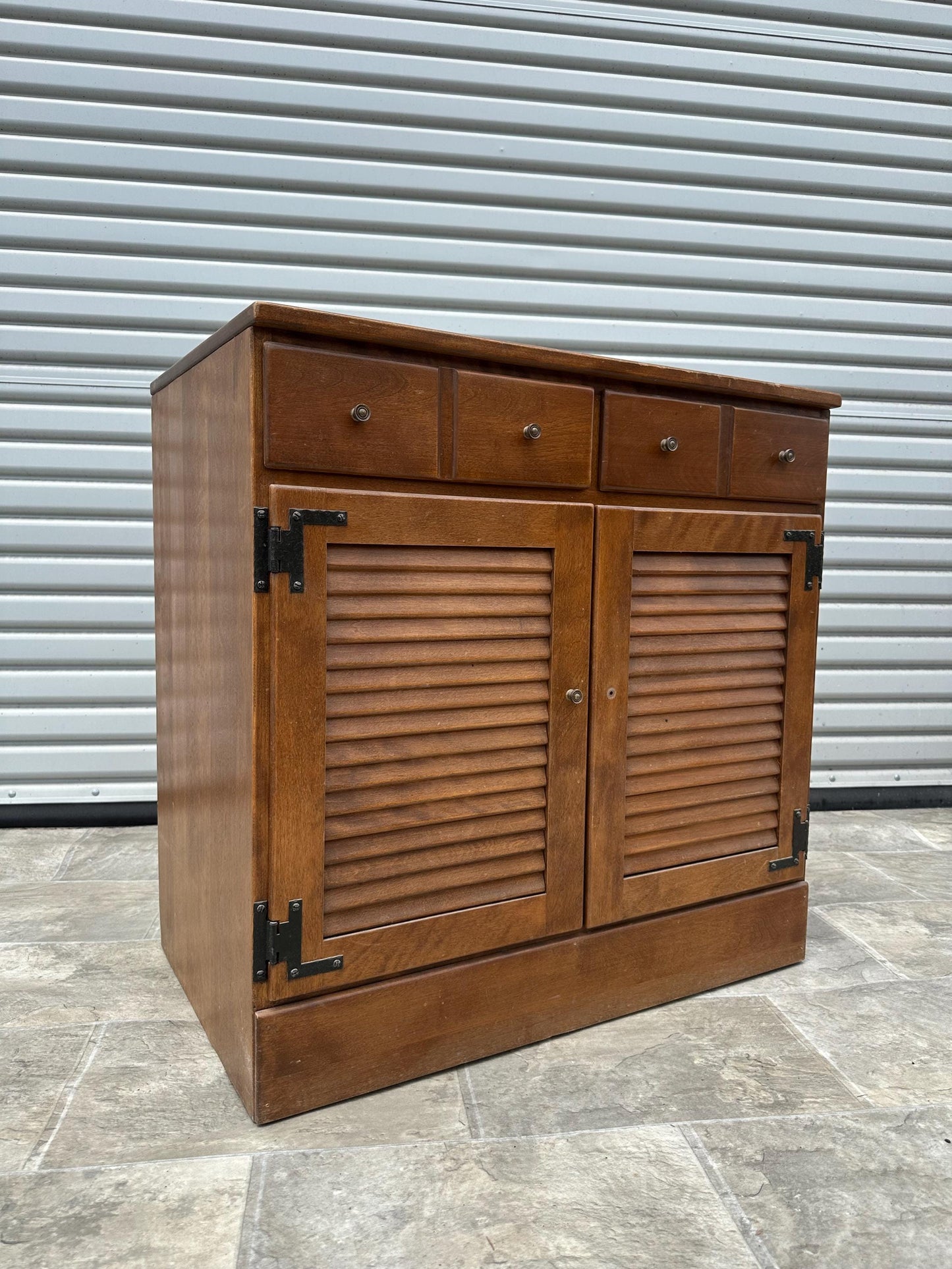 Restore/Paint ** Customize - Solid Wood Ethan Allen Walnut Vintage Small Cabinet Large Nightstand Coffee Station Heirloom Nutmeg Maple