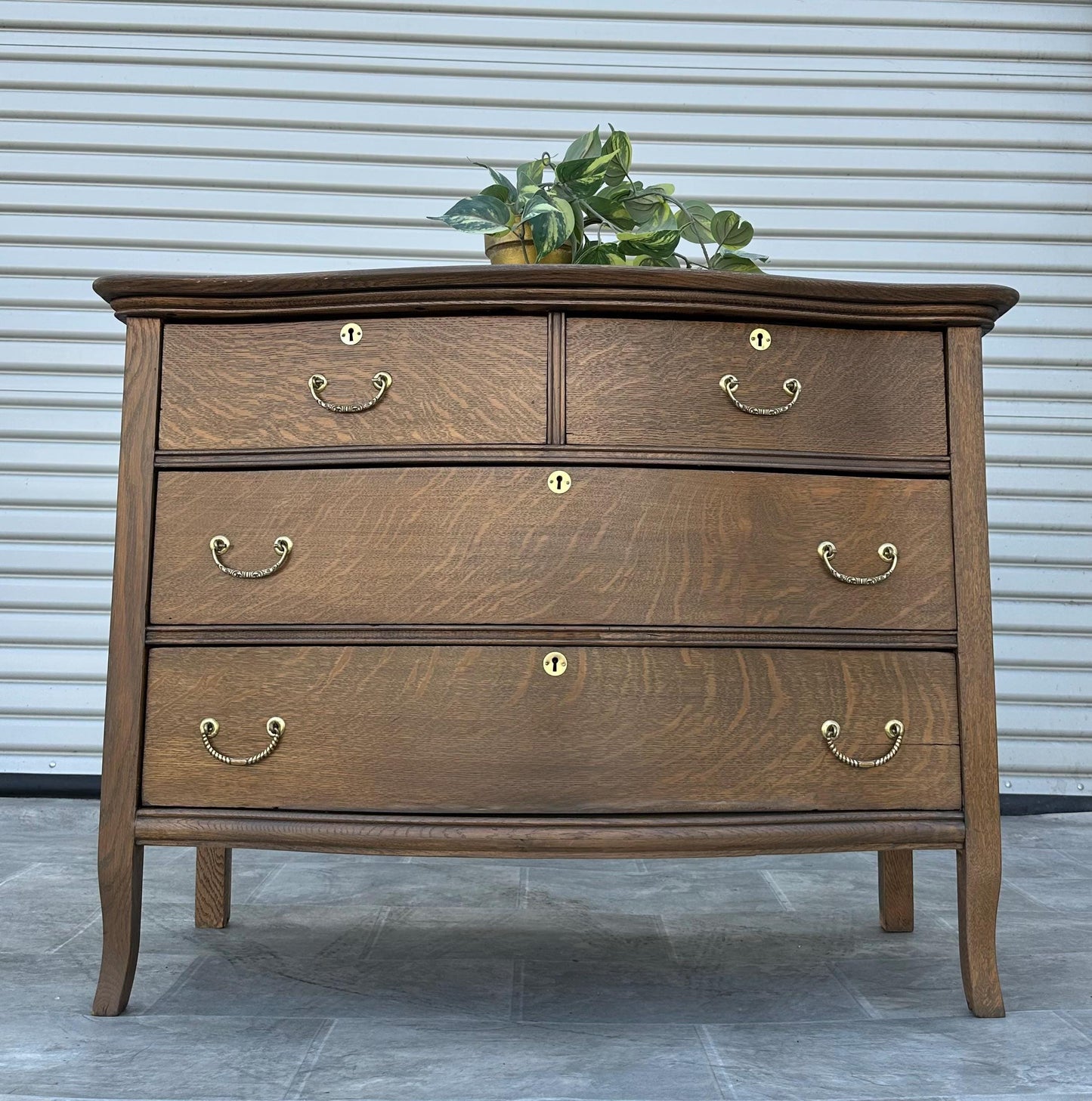 Antique Vintage Victorian Solid Tiger Oak Wood Vanity Wash Stand Bathroom Cabinet Storage Dresser Chest