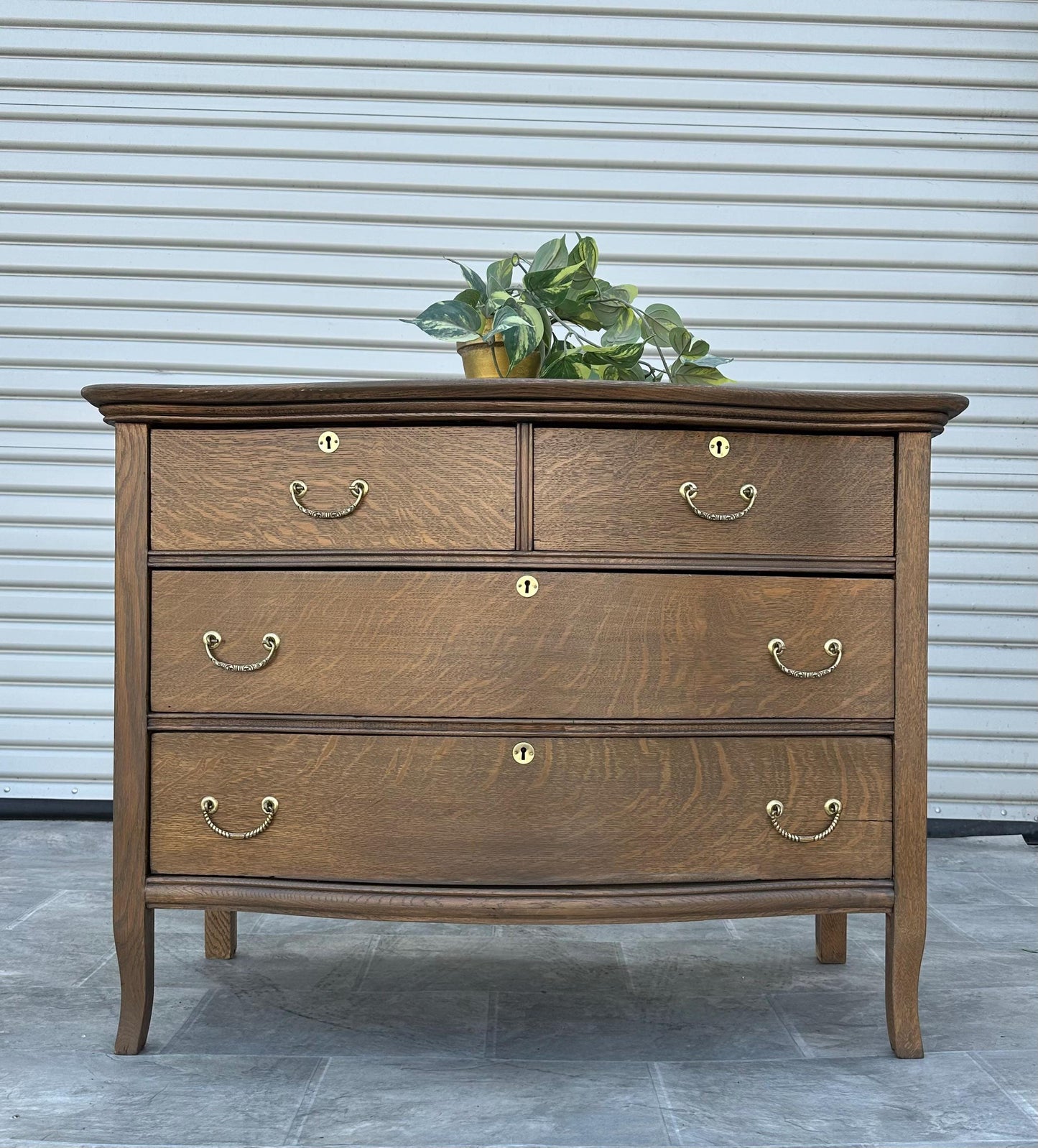 Antique Vintage Victorian Solid Tiger Oak Wood Vanity Wash Stand Bathroom Cabinet Storage Dresser Chest