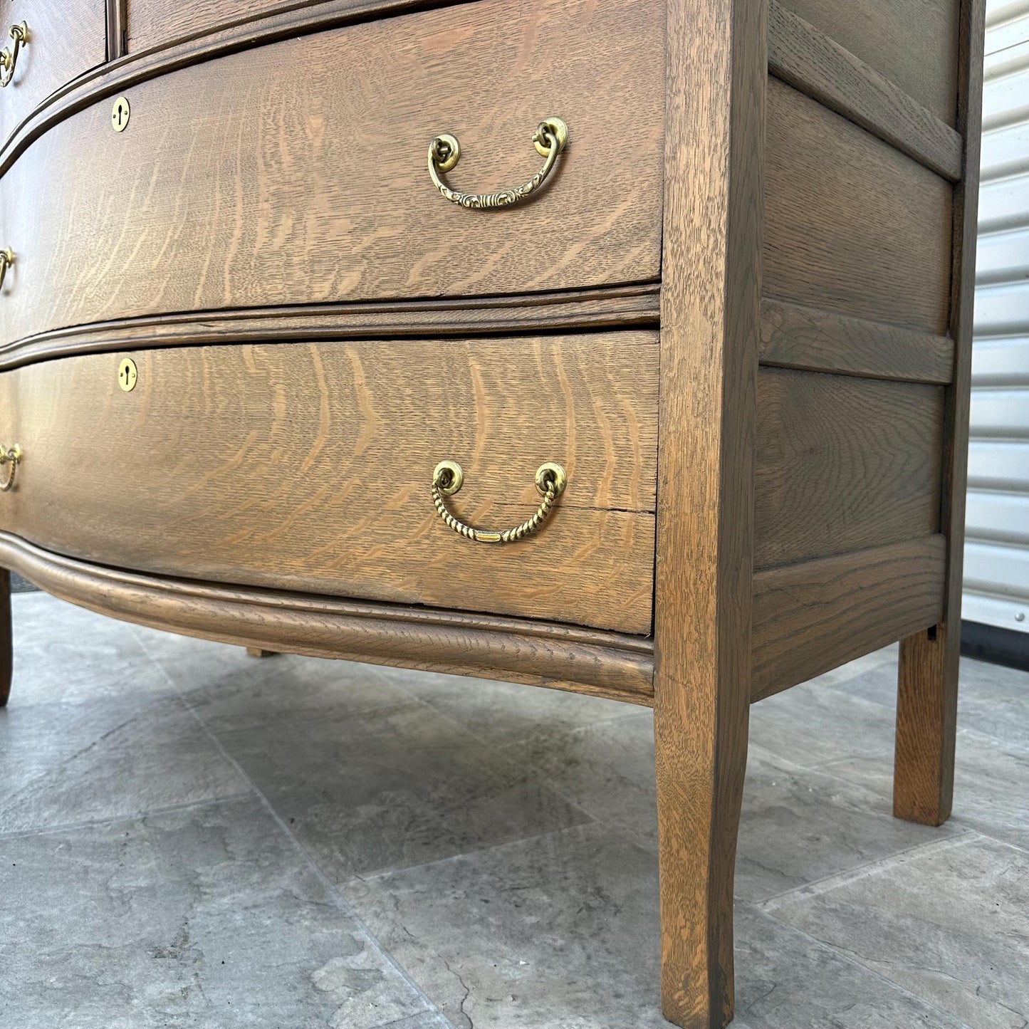 Antique Vintage Victorian Solid Tiger Oak Wood Vanity Wash Stand Bathroom Cabinet Storage Dresser Chest