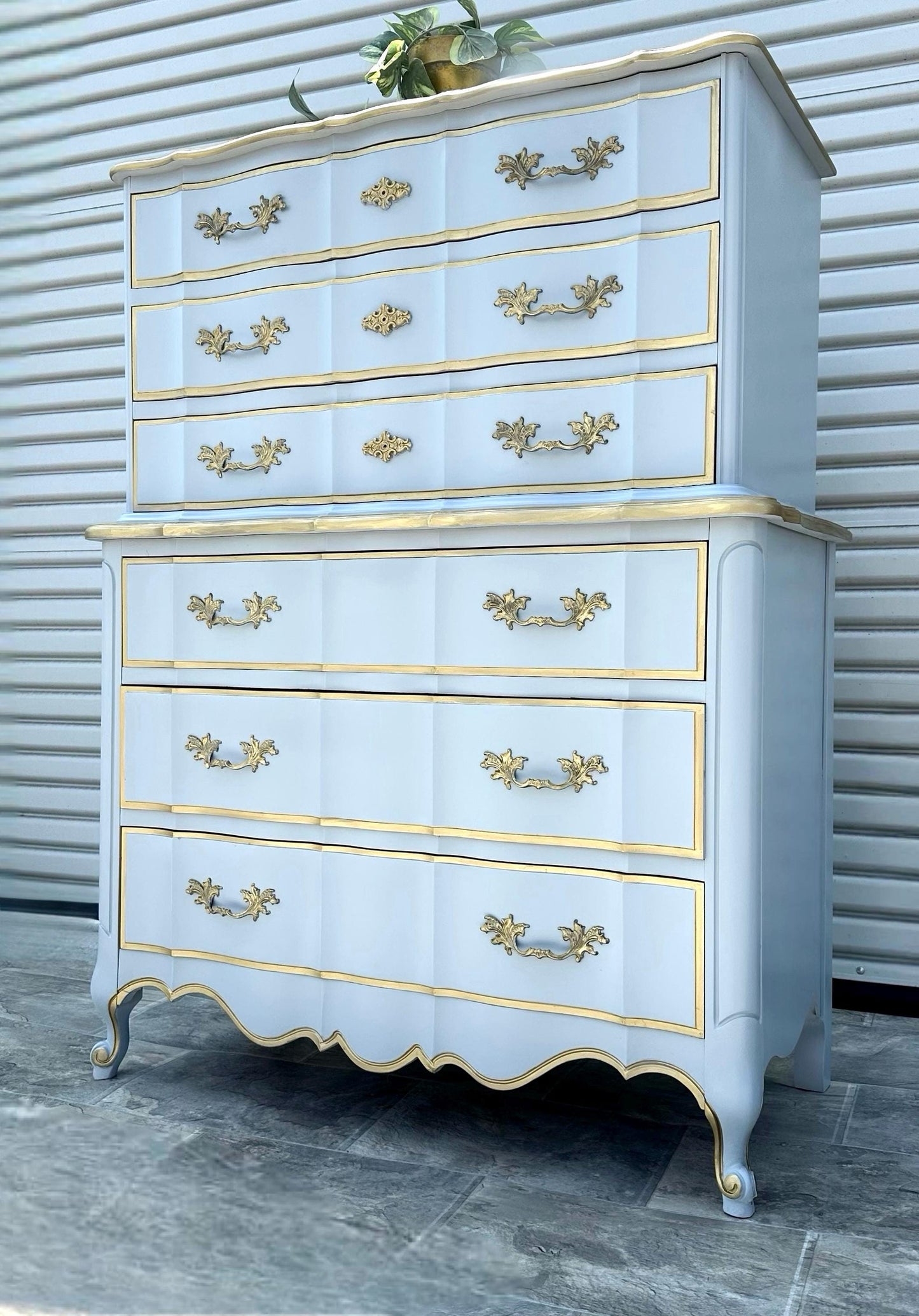 Customize/Paint** Glam Boardier French Provincial Solid Wood High Boy Tall Chest of drawers Antique Vintage Dresser Cabinet