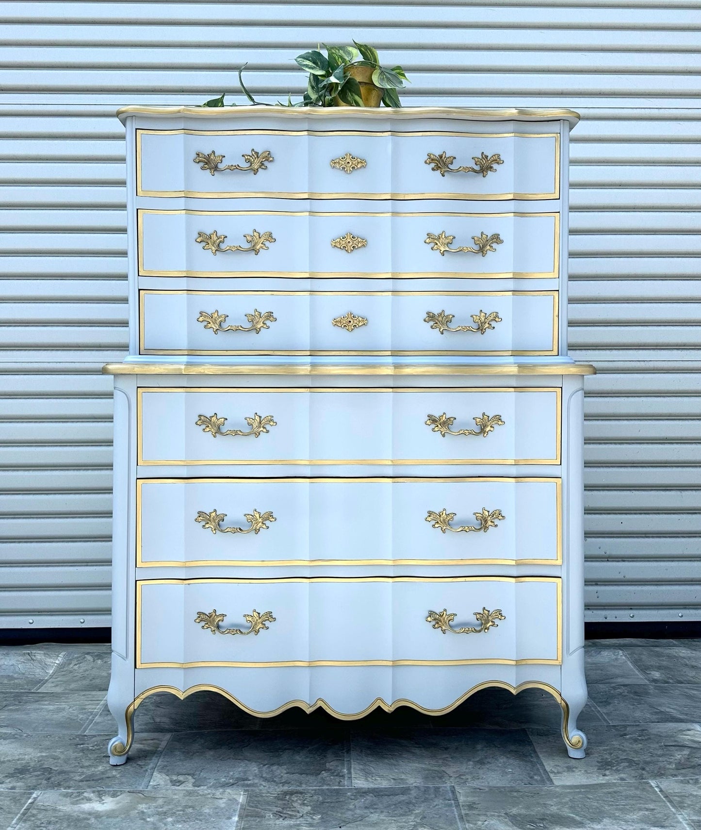 Customize/Paint** Glam Boardier French Provincial Solid Wood High Boy Tall Chest of drawers Antique Vintage Dresser Cabinet