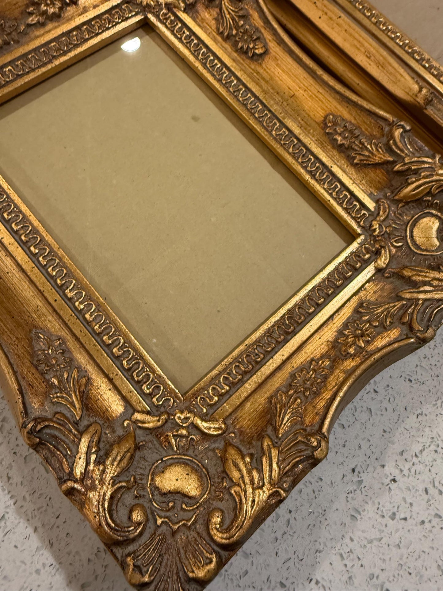 Antique Vintage Gold Gilt Baroque Ornate French Louis SET OF 2 Picture Frames Wood Frame
