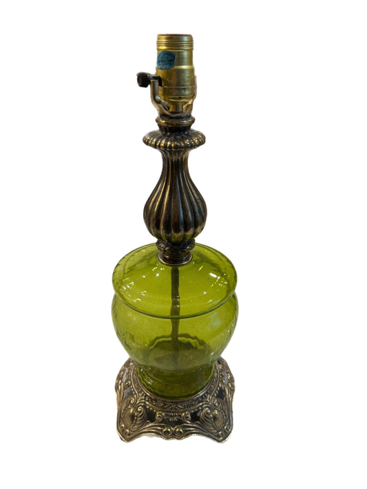 EF & EF INDUSTRIES Vintage Retro Mid Century Modern Hollywood Regency Green Table Lamp 1972 #539X
