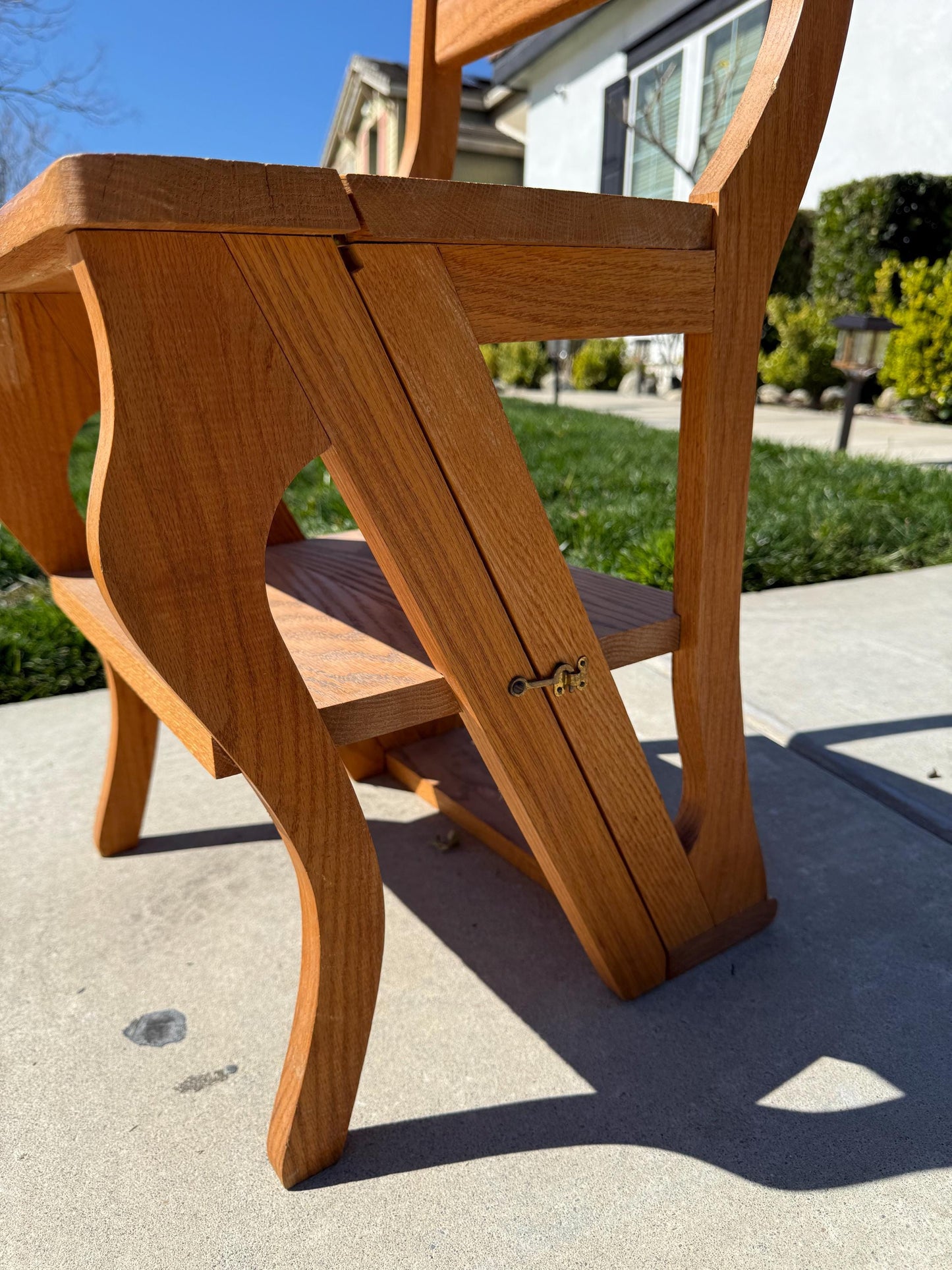 Antique Vintage Chair Ladder Turn of the Century Dutch Colonial Step Stool Chair Step Ladder