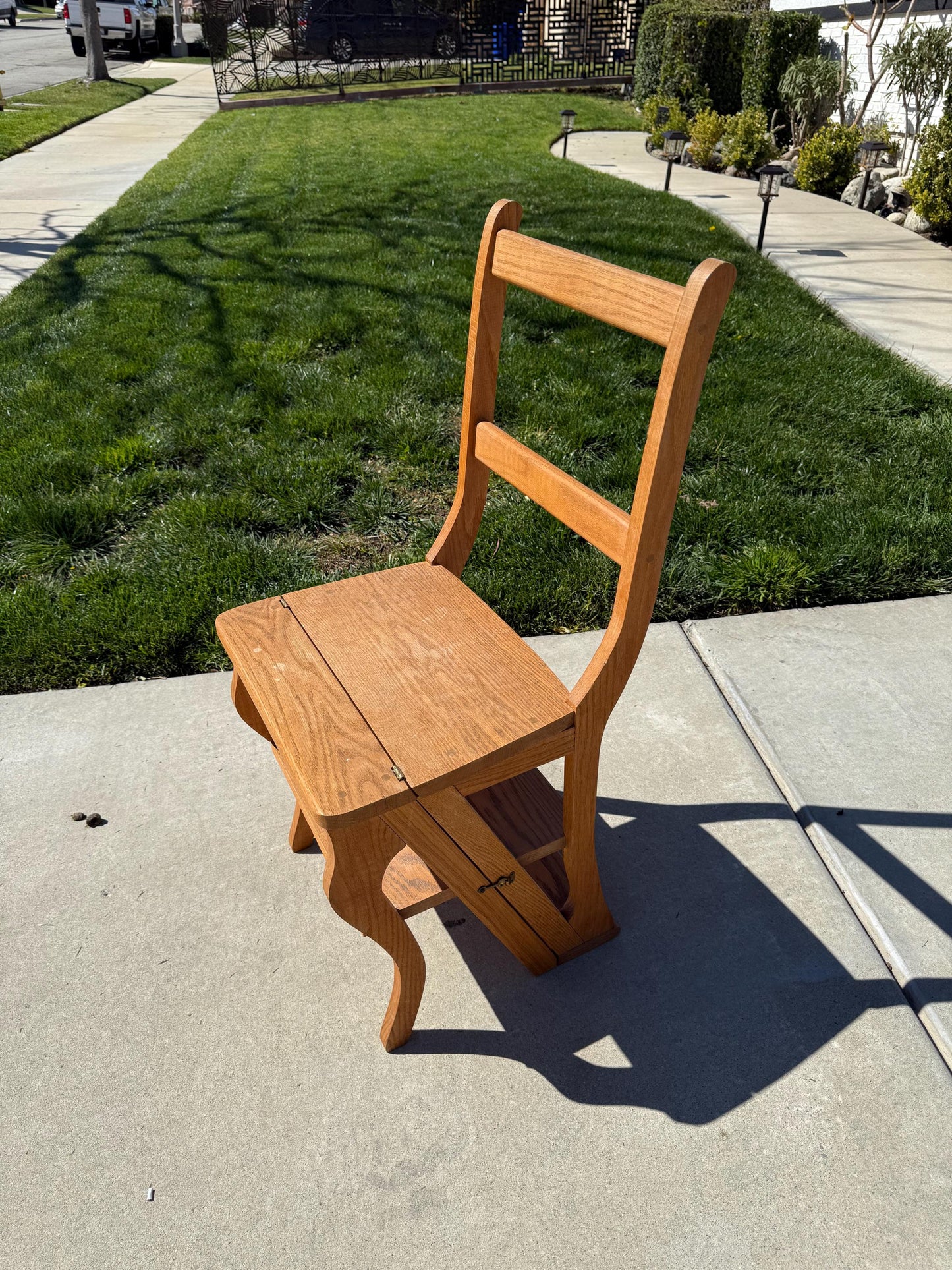 Antique Vintage Chair Ladder Turn of the Century Dutch Colonial Step Stool Chair Step Ladder