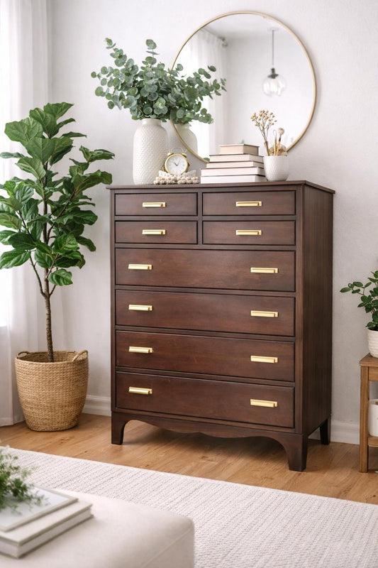FREE SHIPPING *** Link-Taylor Corp VINTAGE Antique Solid Wood Restored Modern Mid Century Chest of Drawers Dresser