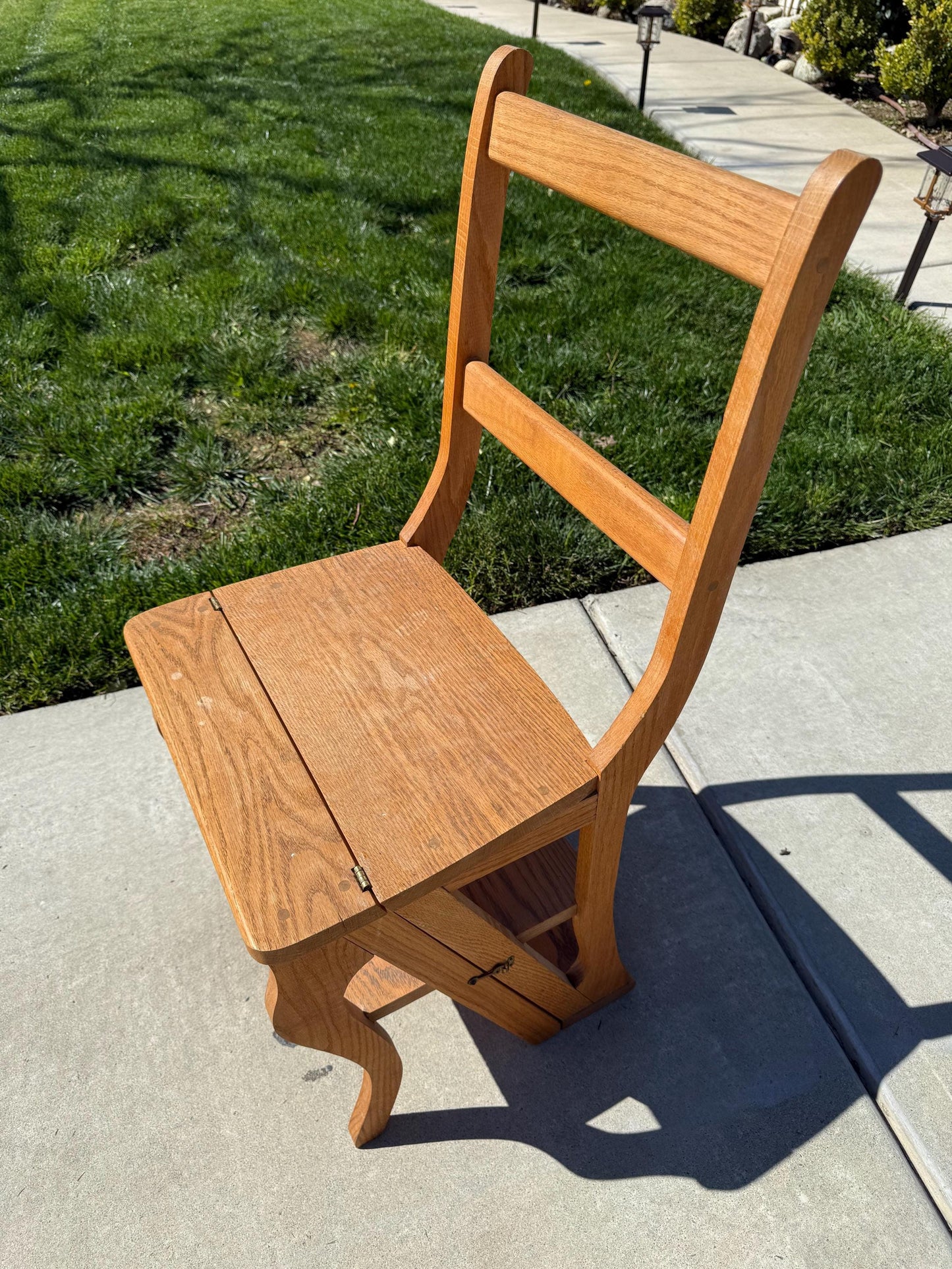 Antique Vintage Chair Ladder Turn of the Century Dutch Colonial Step Stool Chair Step Ladder